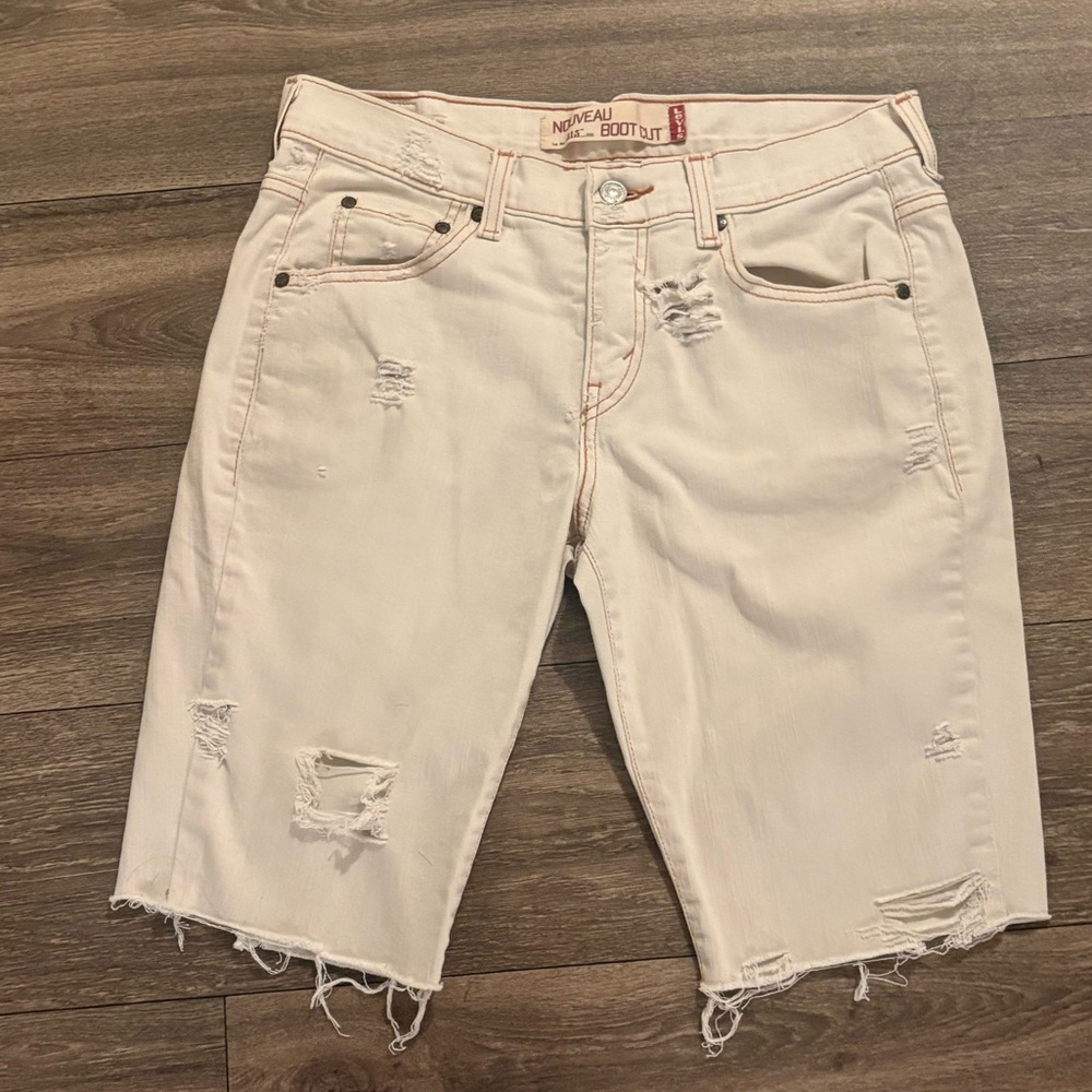 Vintage Y2K 515 Nouveau Cutoff Shorts in Off-White